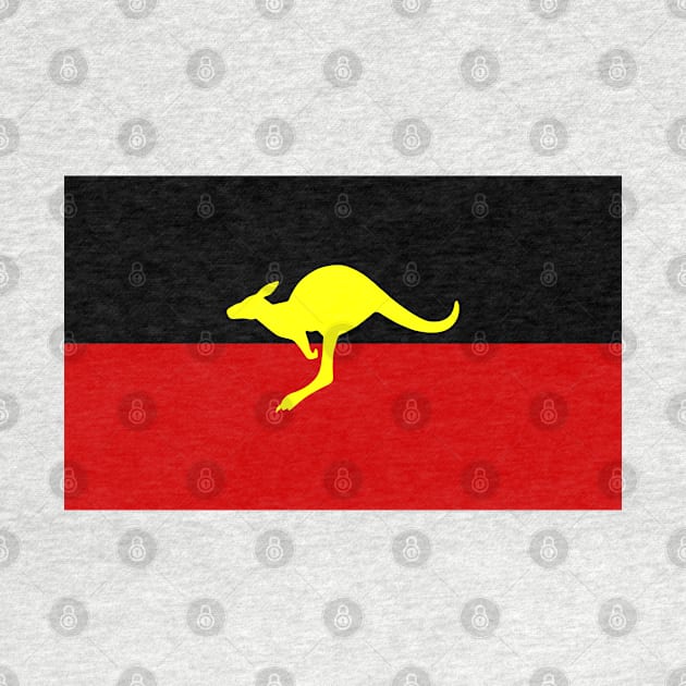 Aboriginal Australian Flag - Kangaroo Silhouette by Historia